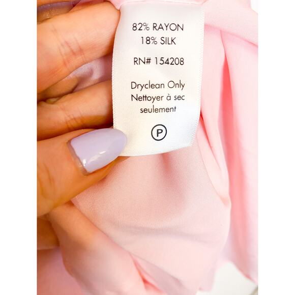 HVN 'Morgan' Blush Pink Silk Velvet Midi Dress US 4 NWT $795 - Picture 10 of 11